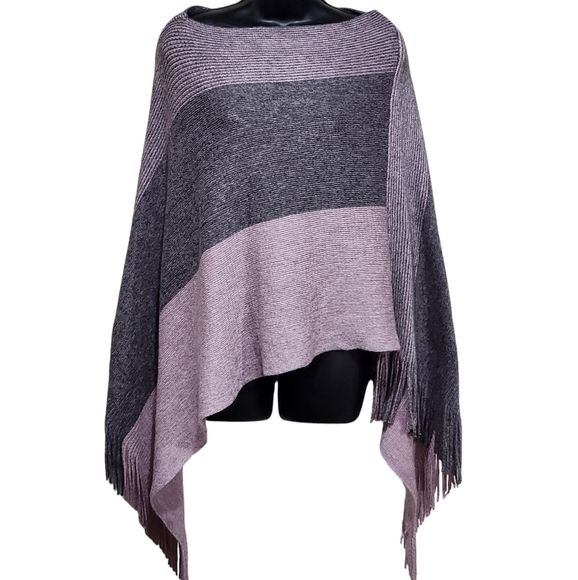 Women's Knit Tassel Shaw Wrap Pullover Blanket Fall Warm Poncho Cape Casual - Picture 1 of 3